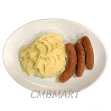 Homemade pork sausages with mashed potatoes 300 gr